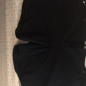 Black elastic top shorts